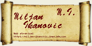 Miljan Ikanović vizit kartica